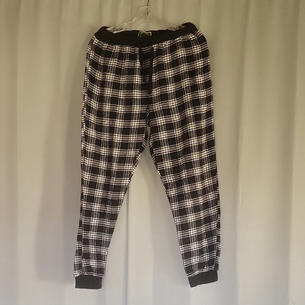 Women's Black and White Plaid Pajama Pants